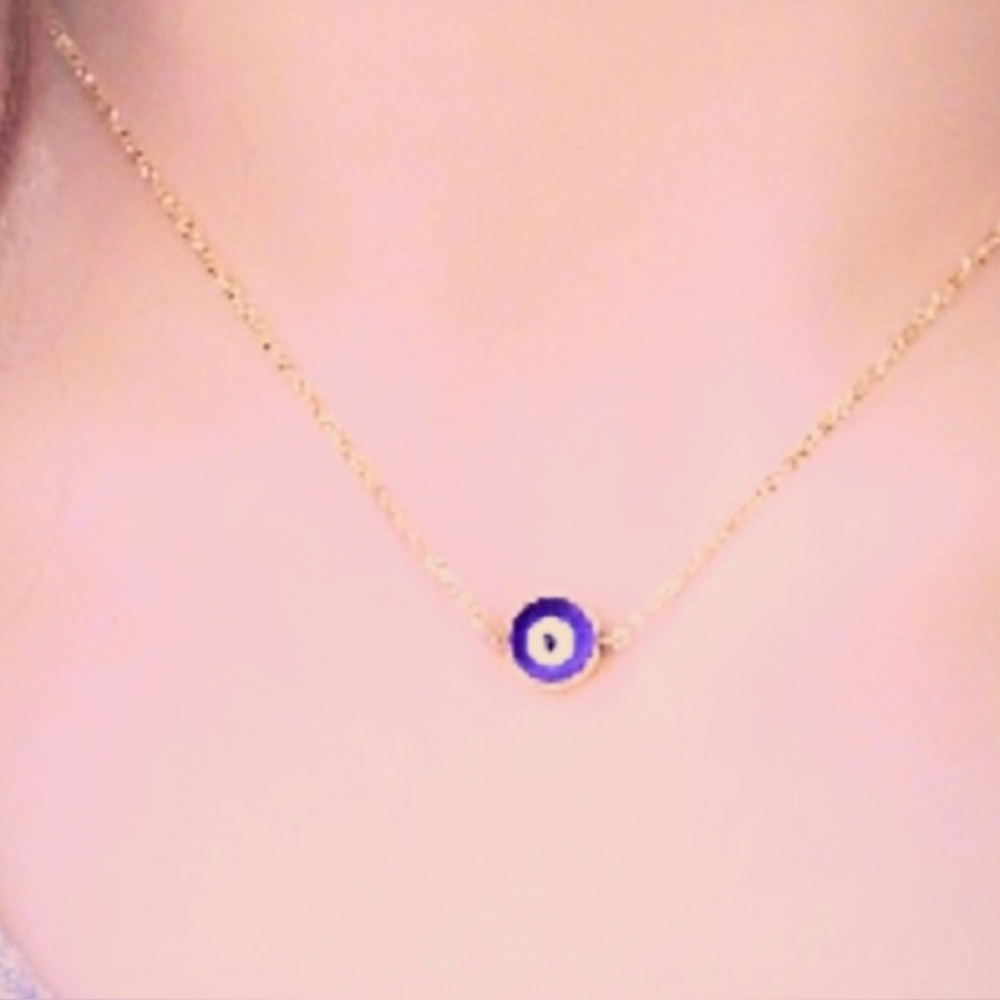 new • mini evil eye gold necklace